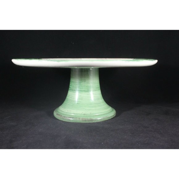 ZRIKE Winter Frolic Pedestal Cake Plate Stand Hand Painted Italy Michal Sparks - Picture 7 of 10